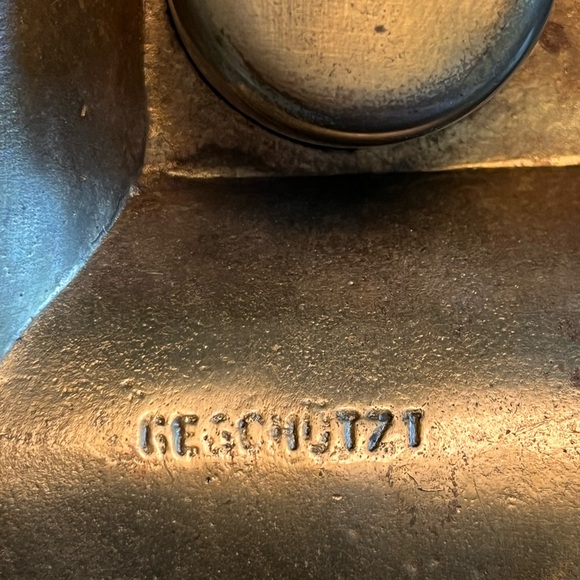 Antique Geschutzt Real Bronze Double Inkwell Set Art Nouveau - Picture 8 of 9